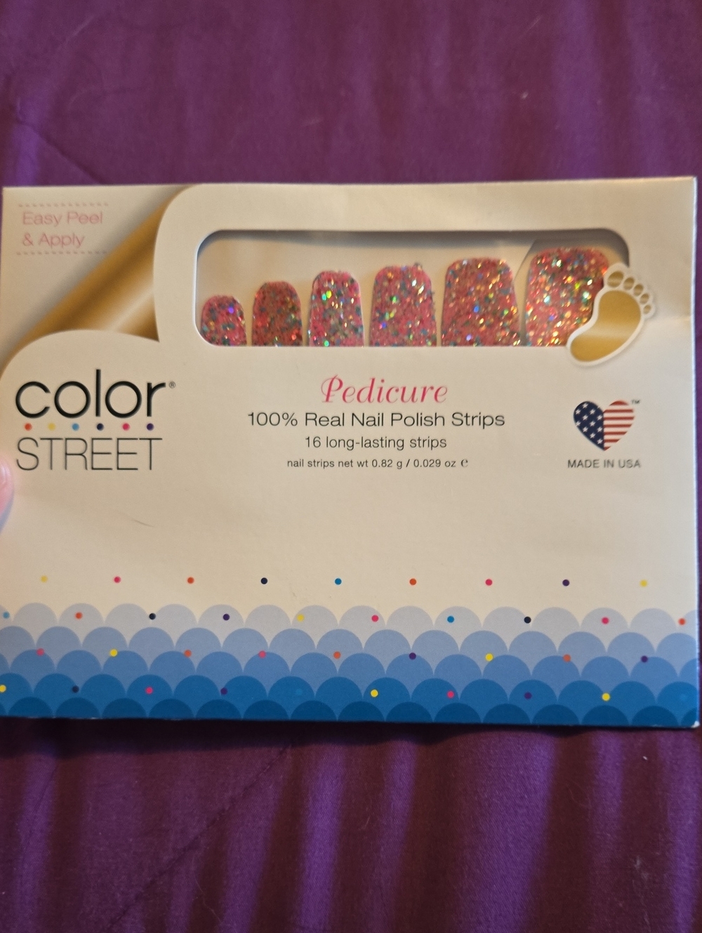 Color Street Pink Multi-Glitter Pedicure Nail Strips - Color Street